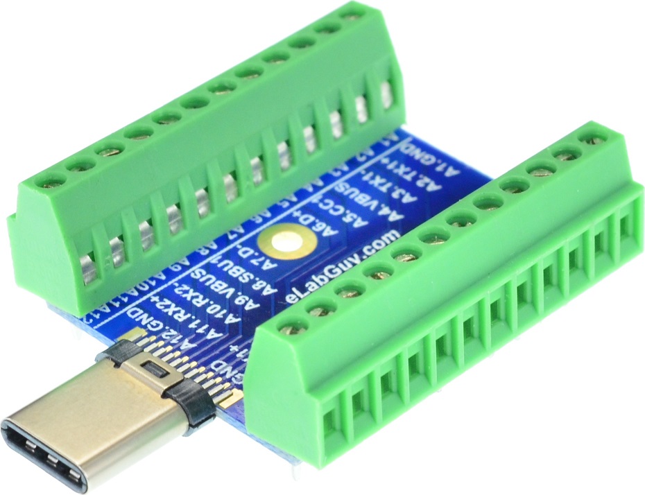 USB 3.1 Type C Male connector Breakout Board